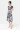 thienafashion.com - Dress Line A coordinating sleeves- Blue and white flowers multi color